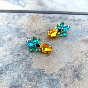 925 Silver Tropical Pineapple Sparkle Earrings